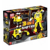 Wholesale - BLOCK TECH 3 IN 1 YELLOW ROBOTS BACKHOE C/P 12, UPC: 842779170702